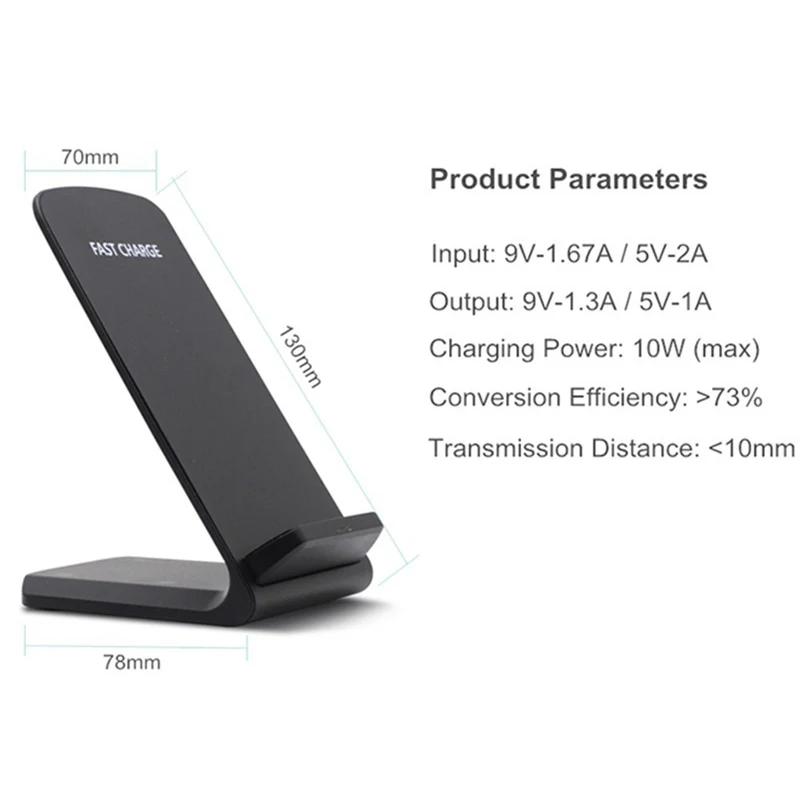 Быстрое беспроводное зарядное устройство Draadloze Oplader для samsung Galaxy A70 A50 Универсальная Подставка для зарядки 10 Вт Быстрая зарядка Chargeur Sans Fil