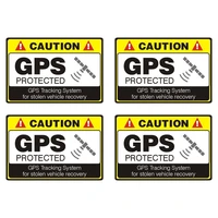 12cm8 1cm 4 pcs caution gps protected car sticker reflective motorcycle parts