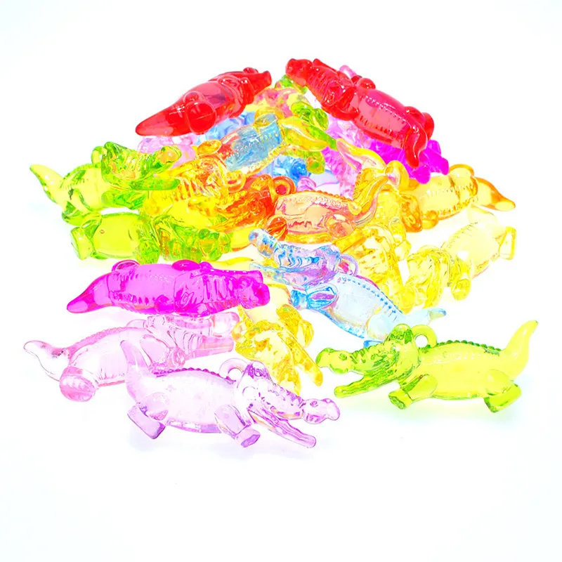 

DIY ювелирных изделий красочные акриловые игрушка крокодил Ожерелья Подвески 55*22*13 мм 85 шт. пластиковая жевательная резинка браслет шармы