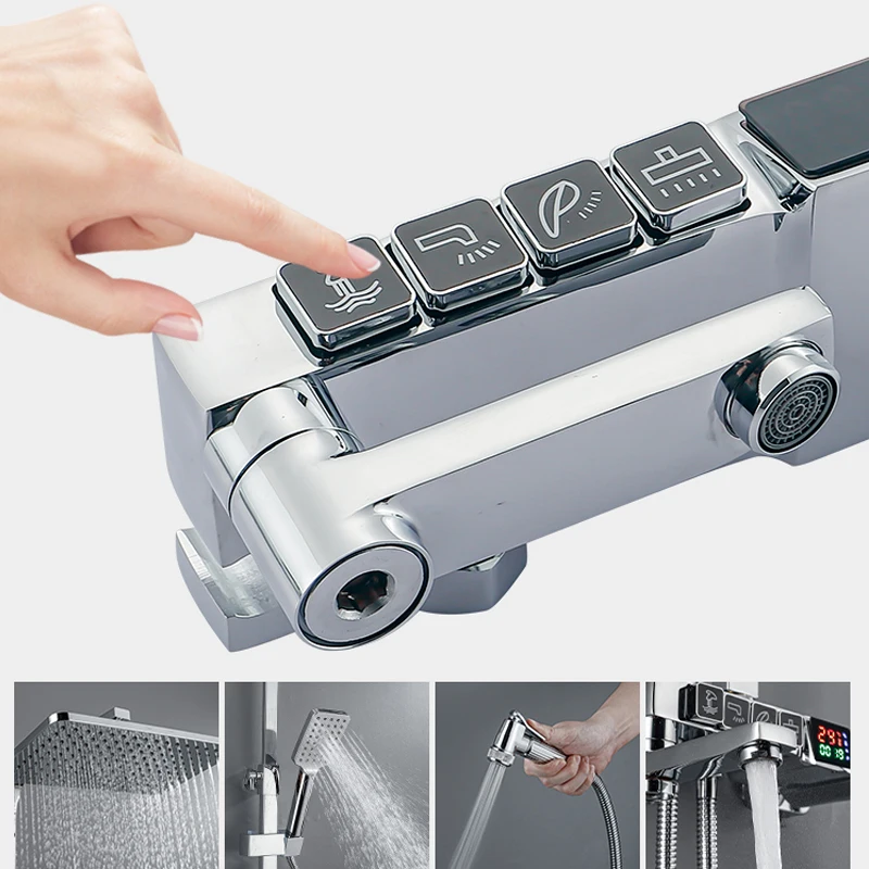 Цифровой смеситель для душа в комплекте термостатическая Душевая система