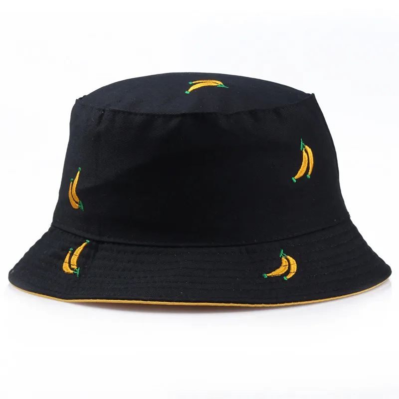 Панама в Корейском стиле с вышивкой виде банана Молодежная шапка для умывальника