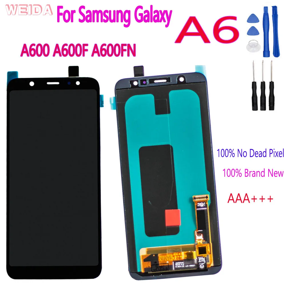 ЖК-дисплей с сенсорным экраном и дигитайзером в сборе для Samsung Galaxy A6 2018 A600 Замена