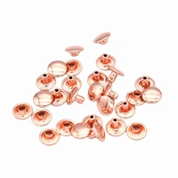 10mm rose gold material double cap rivets studs for leathercrafts fastener snaps prong studs rivets 50set
