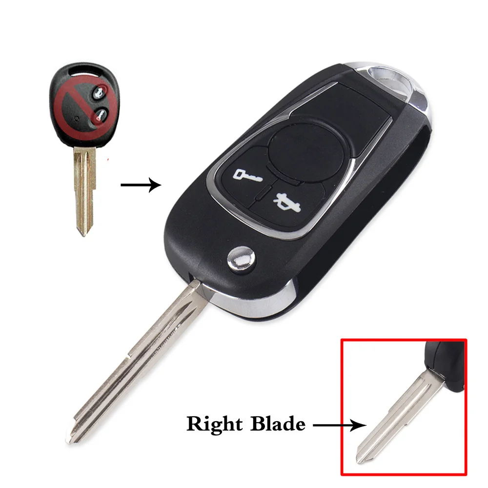 

Корпус для ключа KEYYOU, 2 кнопки, складной, левое/правое Лезвие Чехол для дистанционного ключа от машины