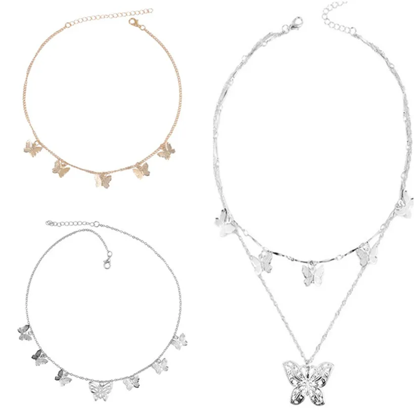Ожерелье с подвеской бабочкой в эстетике K POP для женщин модная Готическая