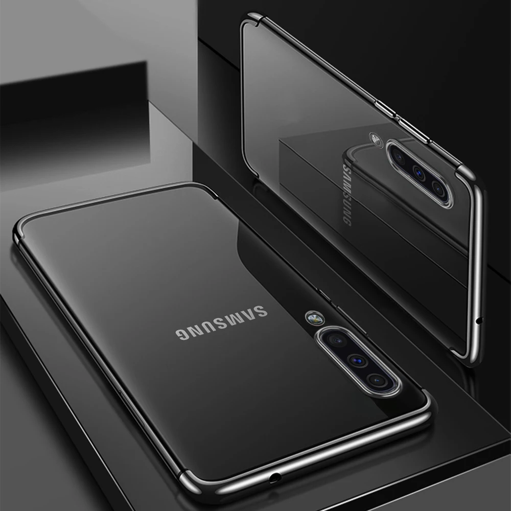 Черный Чехлы для samsung Galaxy A30 A50 A10 A20 A70 M20 A40 A20e A50s S10 S8 S9 Plus Note 10 A7 A8 A6 покрытие TPU Мягкий силиконовый чехол - Цвет: Черный