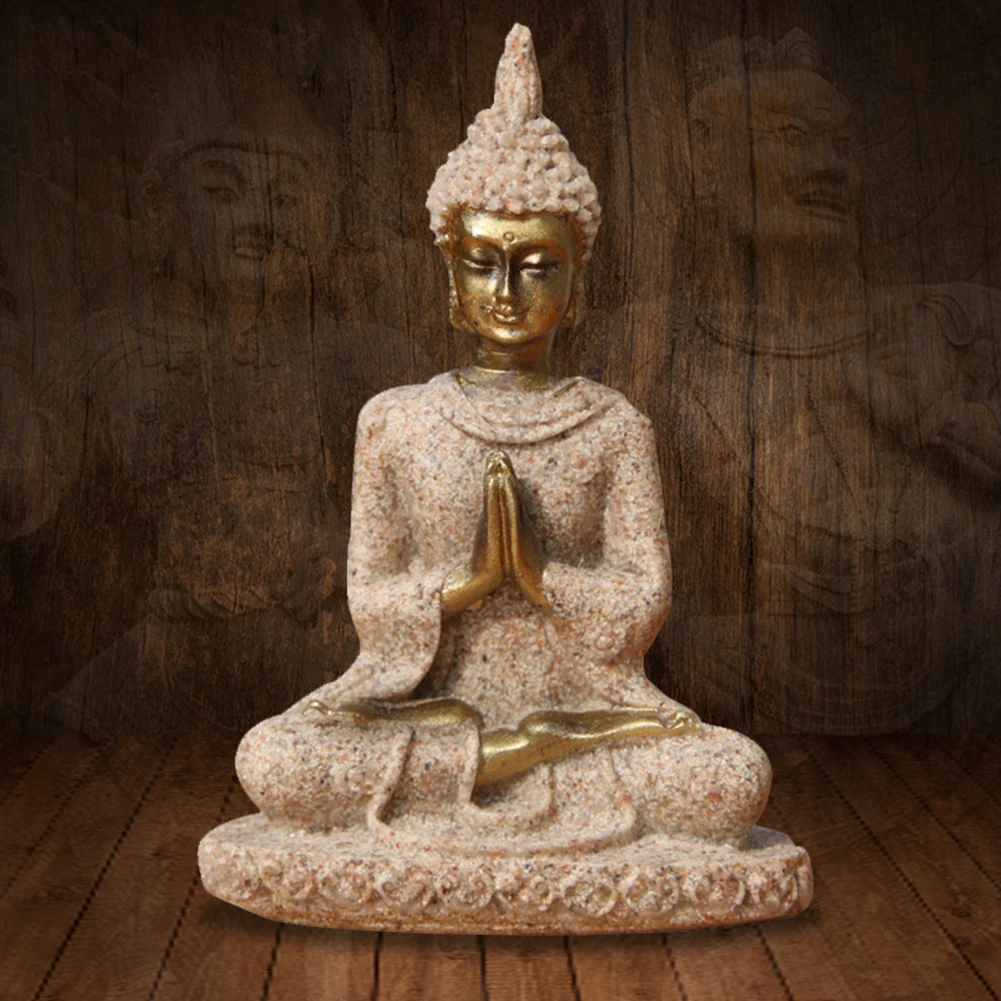 Магазины медитации статуя Будды Изысканная природа песчаник Экологичная миниатюрная мини скульптура Статуэтка офисное ремесло ручной работы