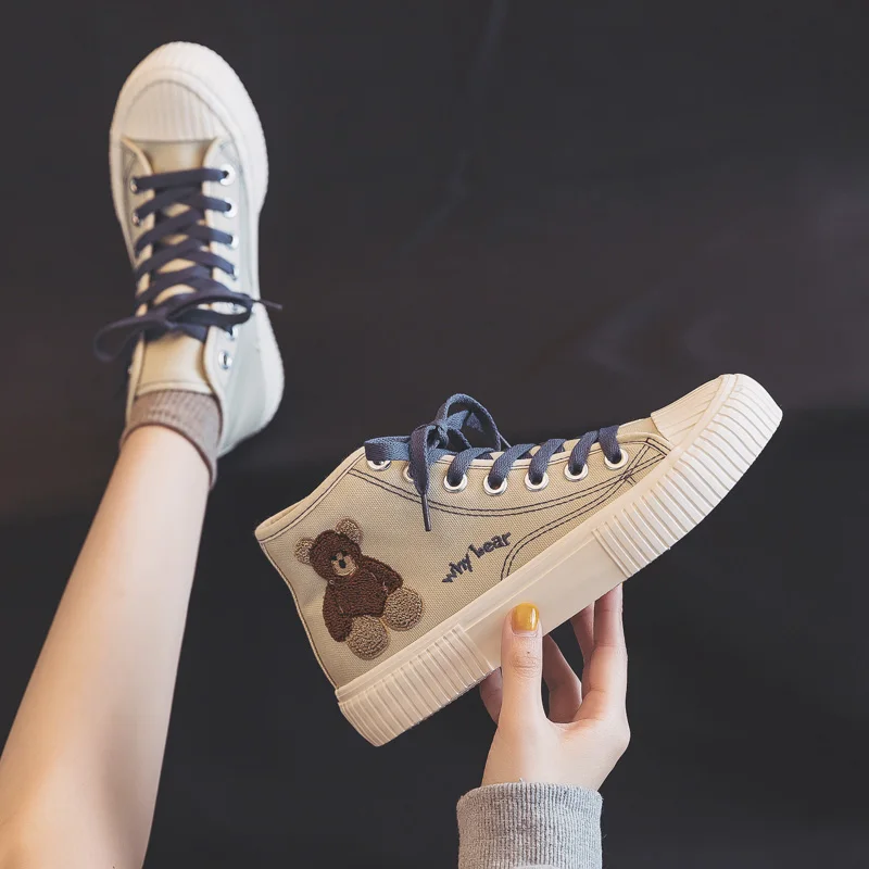 

Biscuit canvas shoes women's shoes new autumn and winter versatile leisure high fashion shoes in 2020