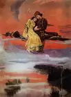Viktor Vasnetsov-романтические влюбленные на летающих коврах пейзаж Художественная печать постер Масляная картина холст для домашнего декора настенное искусство