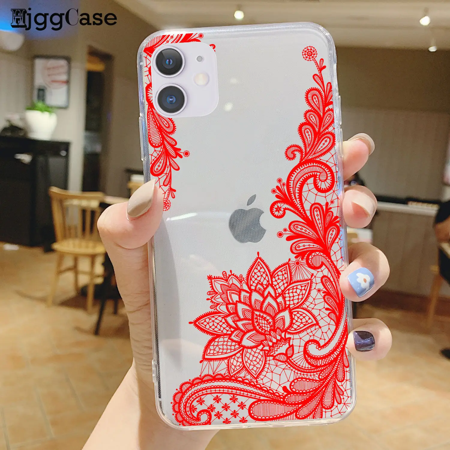 Новинка роскошный черный белый красный кружевной цветок Мягкий силиконовый