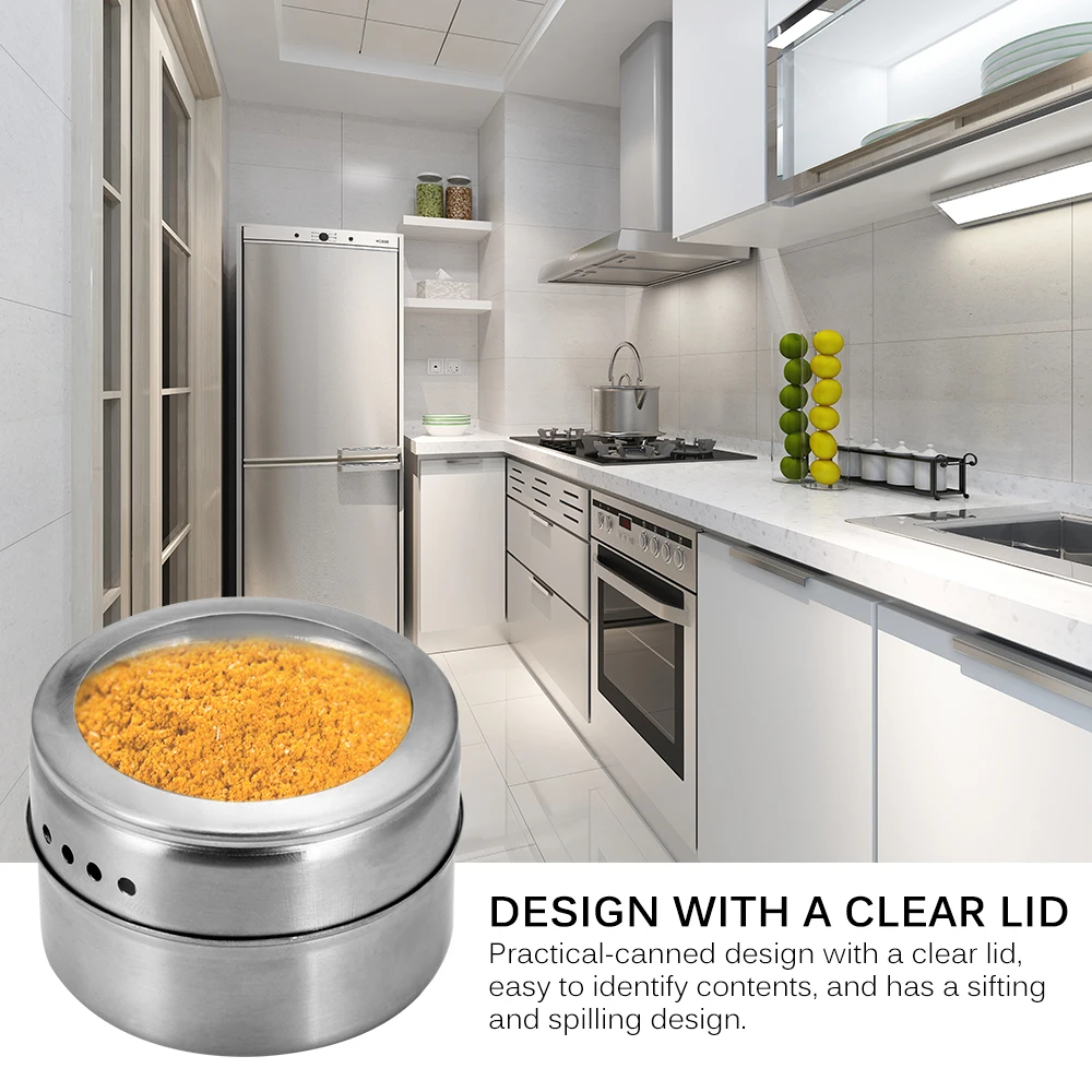 Банка для специй магнитная многофункциональная банка хранения прозрачная