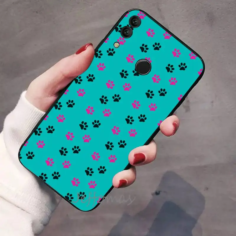 

Cute dog foot comic painting Phone Case For Huawei Honor view 7a5.45inch 7c5.7inch 8x 8a 8c 9 9x 10 20 10i 20i lite pro coque
