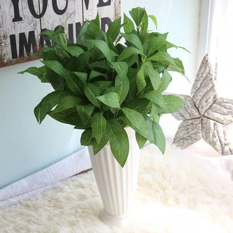 

4Pcs 7 Forks Bay Leaves Artificial Plants Greenery Leaves for Decoration Wall Wedding Christmas New Year Decoration Accessories