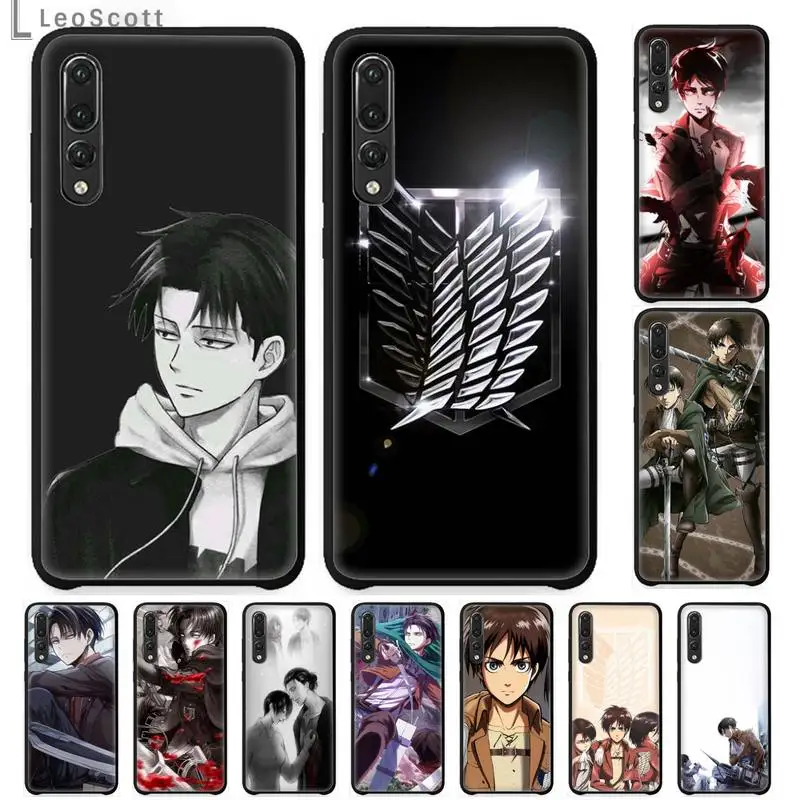 

Attack on Titan Eren Mikasa Levi Phone Case For Huawei honor Mate P 9 10 20 30 40 Pro 10i 7 8 a x Lite nova 5t Soft Silicone