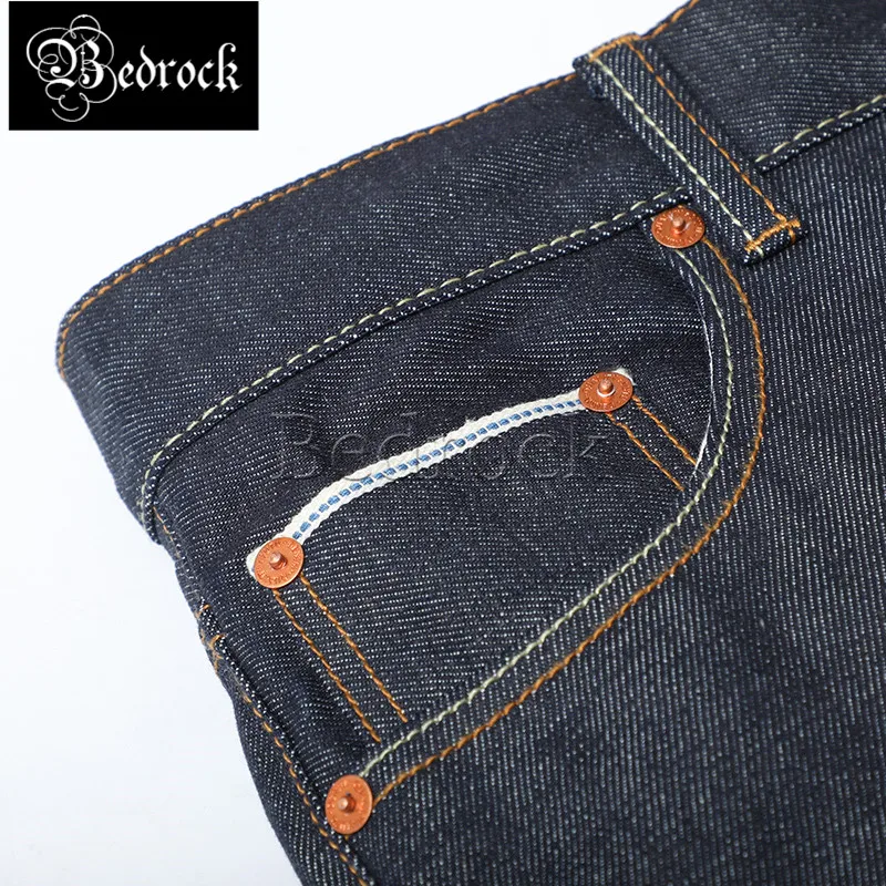 

straight casual silk red ear washed Blue denim for men loose jeans