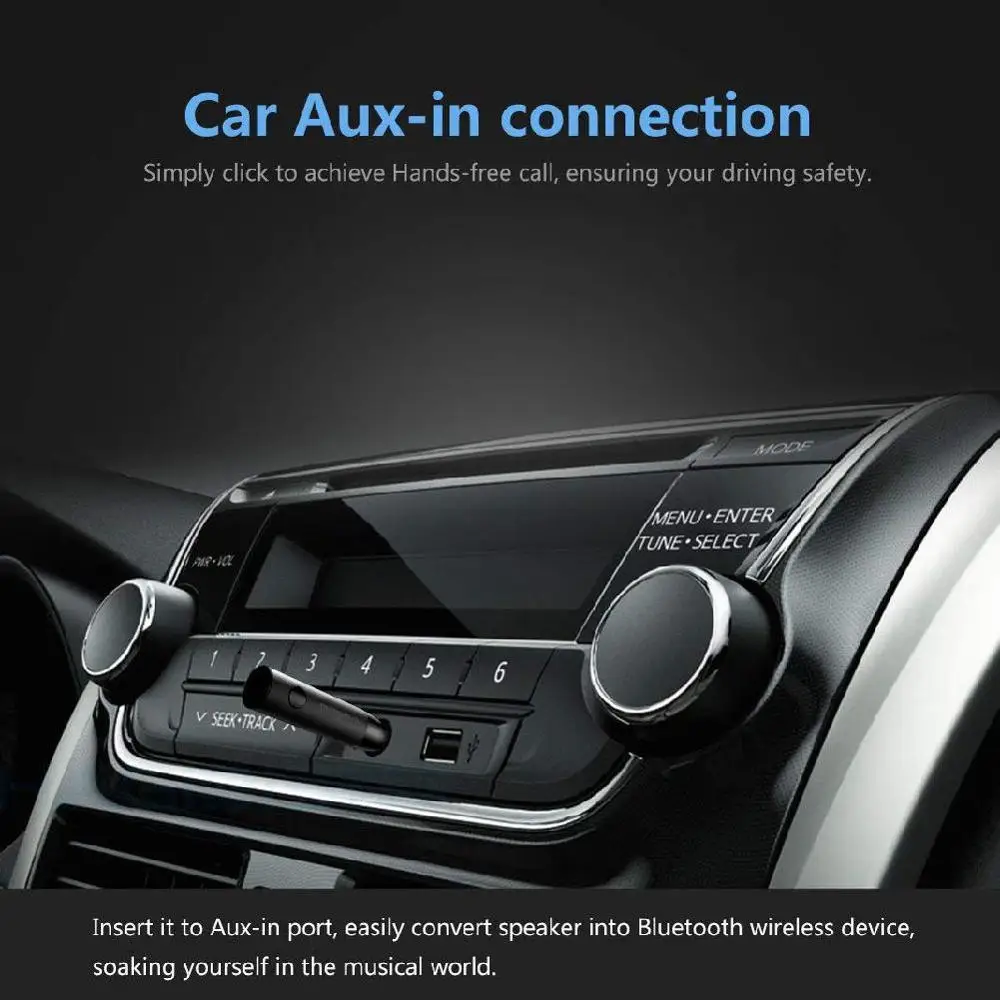 

Bluetooth Audio Receiver 3.5MM Jack Wireless Aux Bluetooth5.0 Handsfree Stereo Adapter Receiver For Car Headphone Speaker