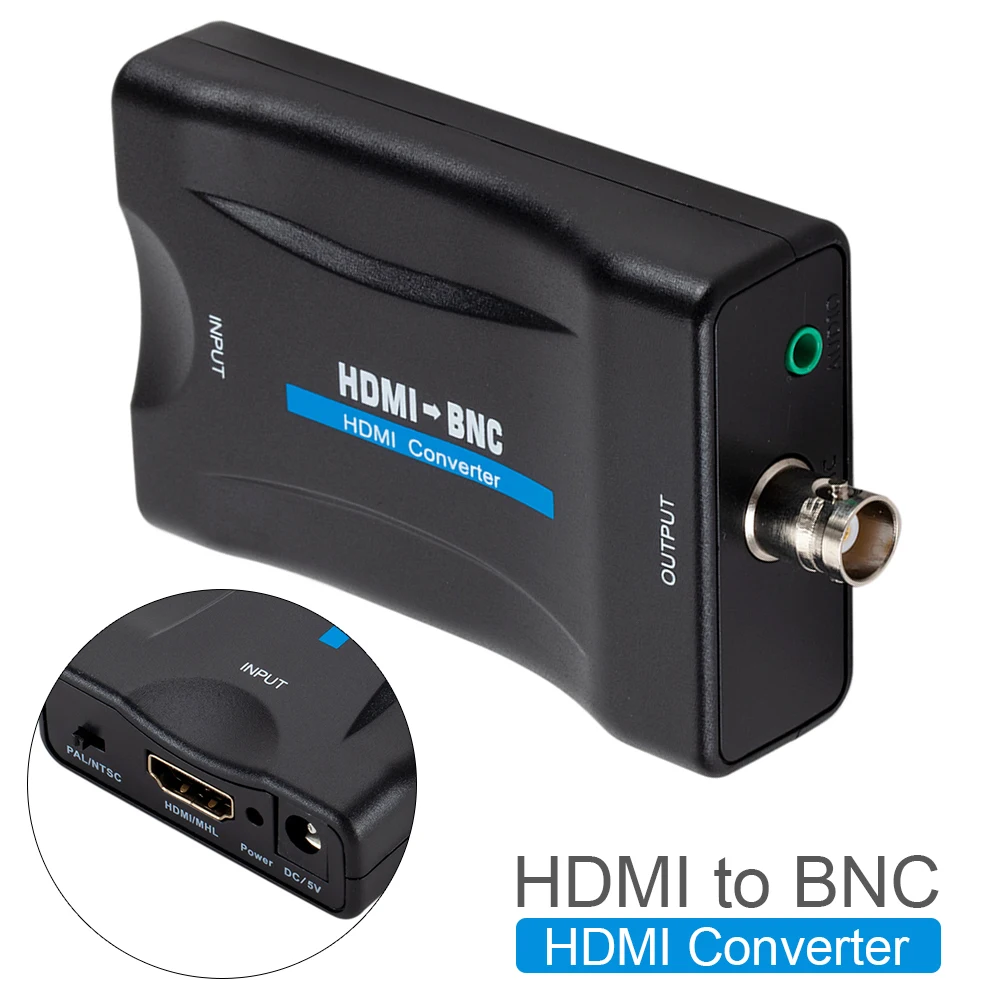 

HDMI to BNC Converter Composite Video Signal Cable Adapter VHS DVD Player PAL NTSC 1920x1080P for Computer PC Notebook