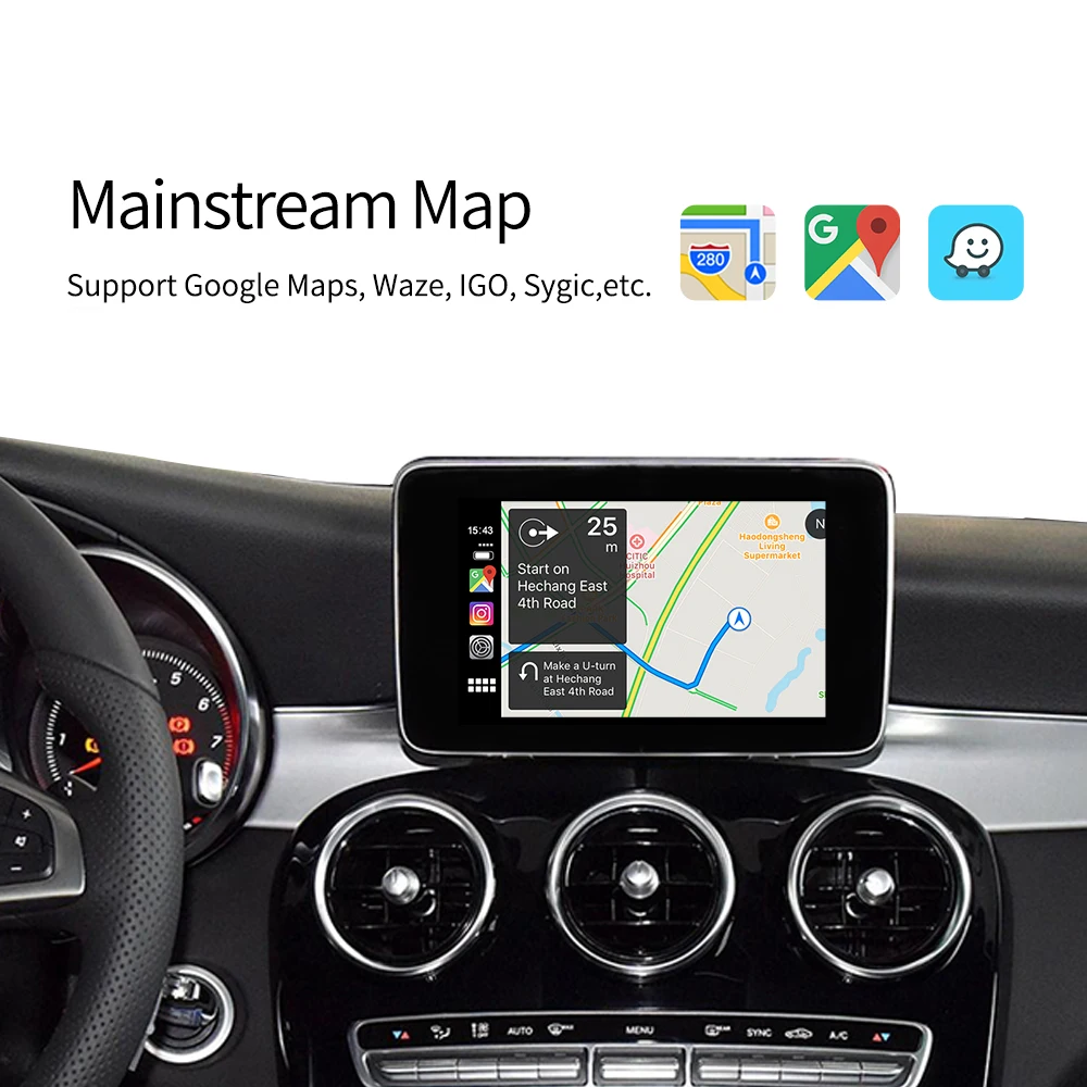 Carlinkit беспроводной Carplay Android автомобильный ТВ бокс для Mercedes A B C GLA Class NTG5.0 2015 2018 iOS 14
