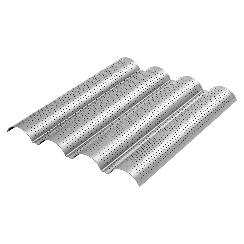 

2 Pack Nonstick Perforated Baguette Pan,Wave Loaves Loaf Bake Mold,Toaster Pan for French Bread Baking