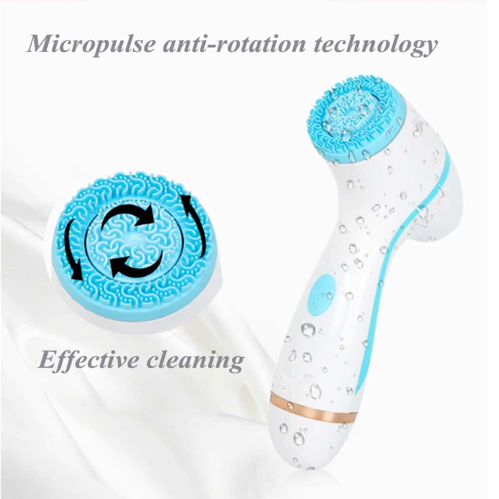 

3 In 1 Electric Facial Face Cleansing Brush Silicone Rotating Face Brush Deep Pore Cleaning Skin Peeling Massager Cleanser Brush