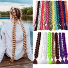 Плетеные волосы, синтетическая термоволоконная тесьма, однотонная, 100 см, Джамбо плетеные удлинители волос, розовые, коричневые, женские, разноцветные, радужные