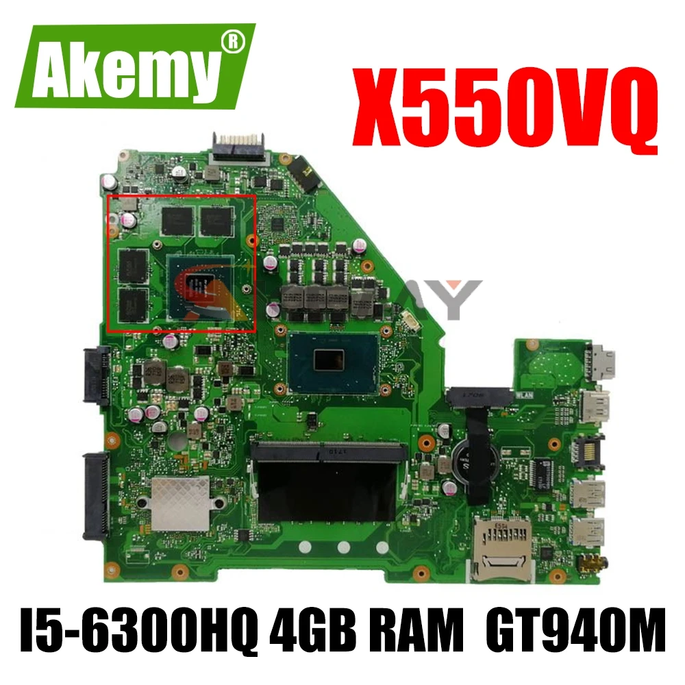 Для ASUS X550VQ X550VX FH5900V X550VXK Материнская плата ноутбука W/ I5 6300HQ 4 Гб Оперативная память