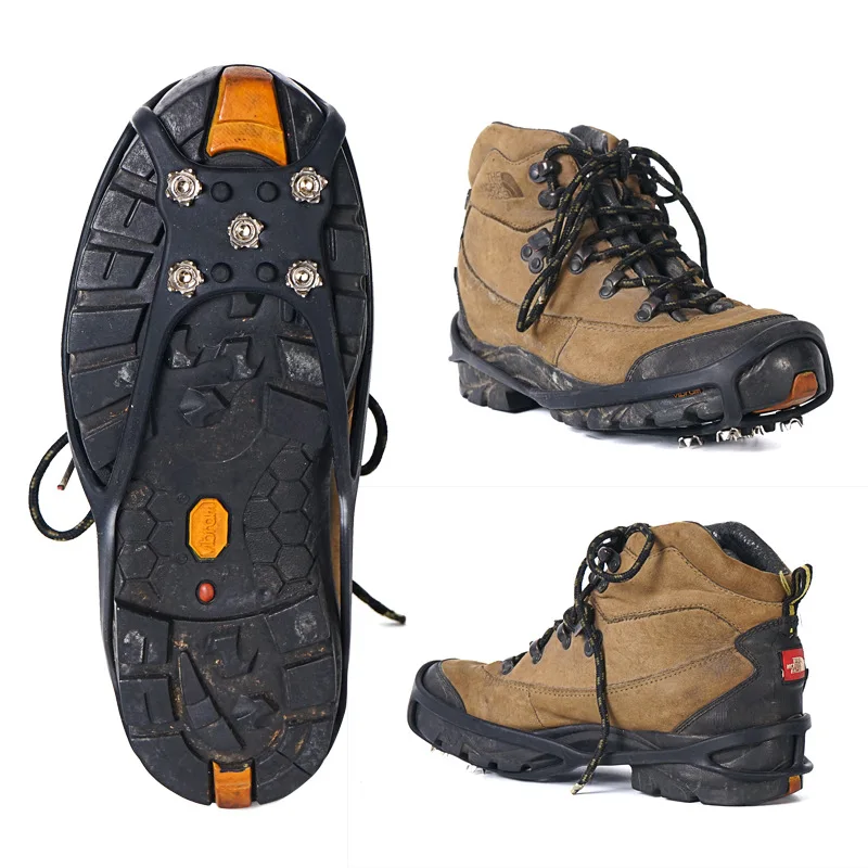 

Mountaineering Winter Cleats Climbing Anti Slip 5 Teeth Universal Steel Outdoor Sports Hiking Shoe Spikes Crampon Ice Gripper