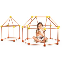 construction fort building kits for kids diy assemble bead tent building play tent toys for girls boys diy builder toy