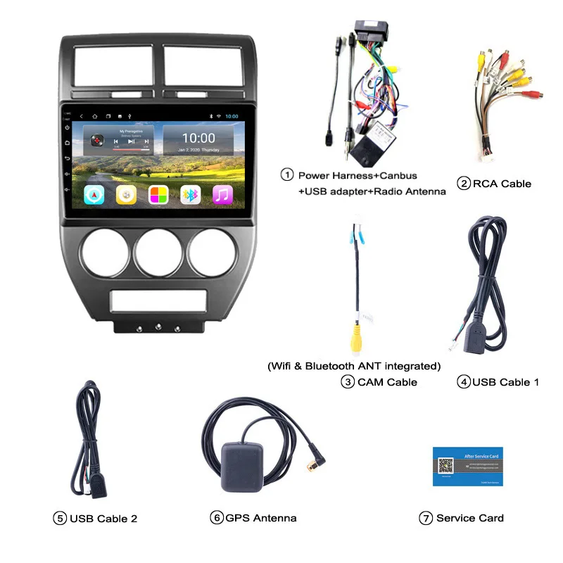

Car Radio 9 Inch Full Touch Screen Android 10 Car Multimedia Player For 1Jeep Compass 2006-2010 GPS Navigation