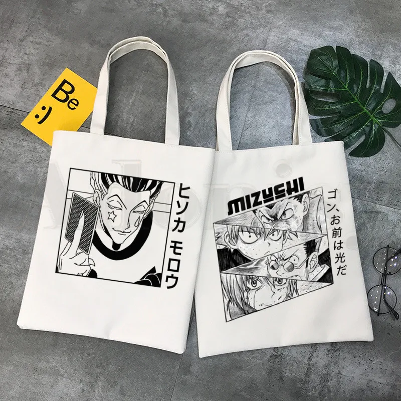 Охотник х Hxh Killua Zoldyck Hisoka аниме Графический мультфильм печать сумки для покупок