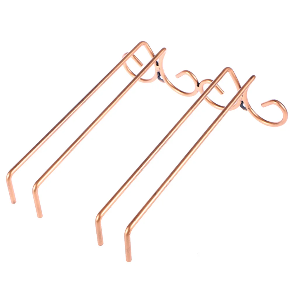 

2 Rows Bronze Stainless Steel Wall-Mounted Glass Hanger For Bar Home