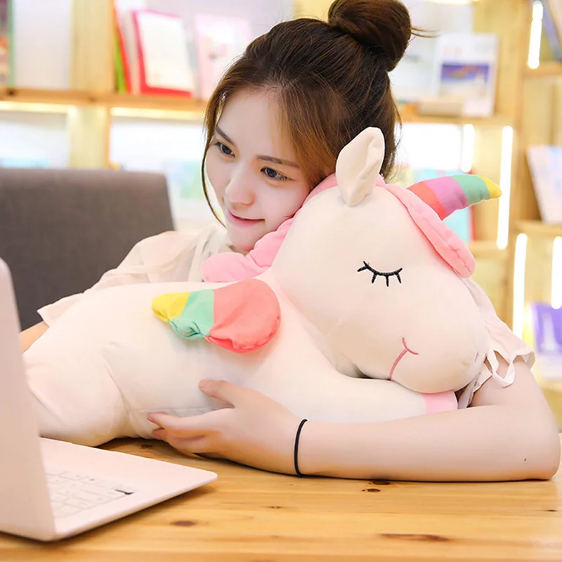 

65cm New Soft Cute Rainbow Style Unicorn Toy Plush Toys Animals Horse Children Toys Baby Dolls Birthday Gifts unicorn pillow