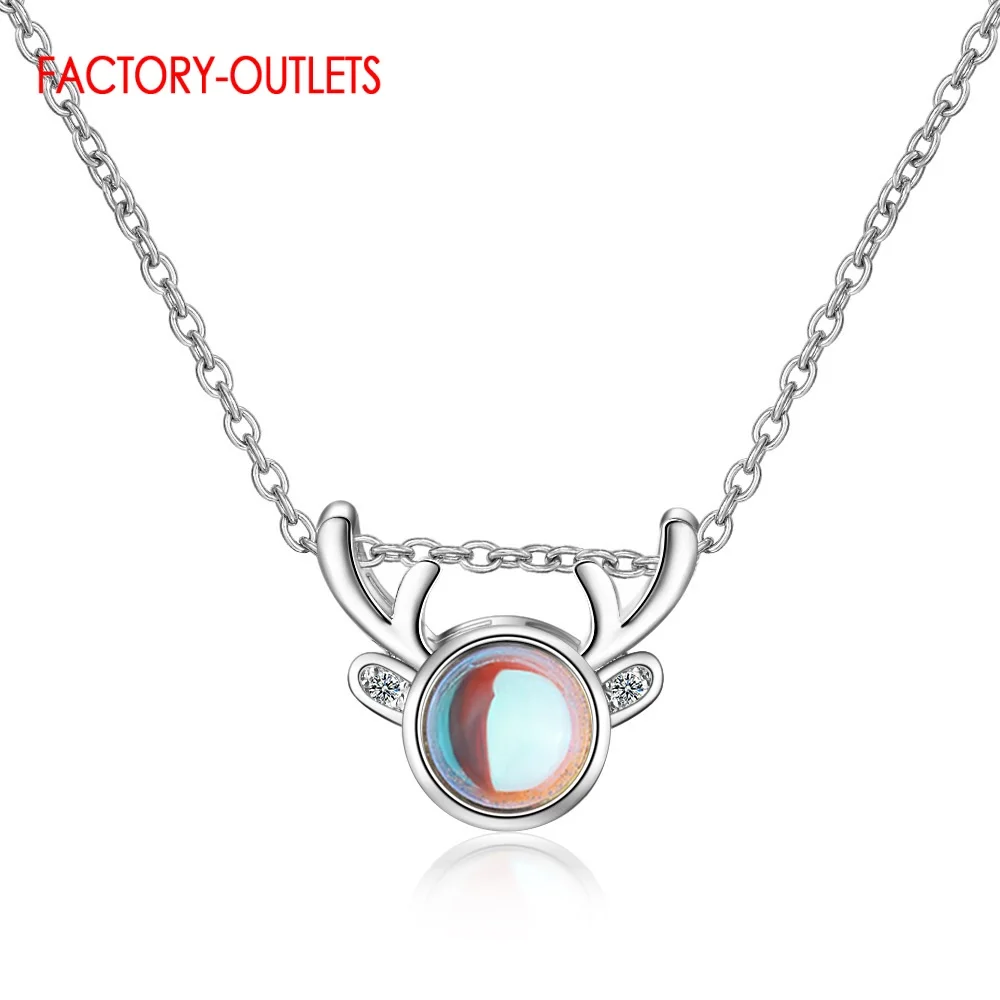 

Новейшее подлинное ожерелье из стерлингового серебра 925 пробы с сверкающим лунным камнем, подвеска, довольно хорошее женское модное ювелир...