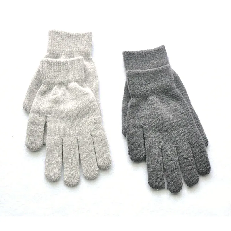 

Knitted Woolen Couple Gloves Men Women Gloves Full Finger Mittens Solid Color Hand Warmer Thick Warm Cycling Driving Gloves
