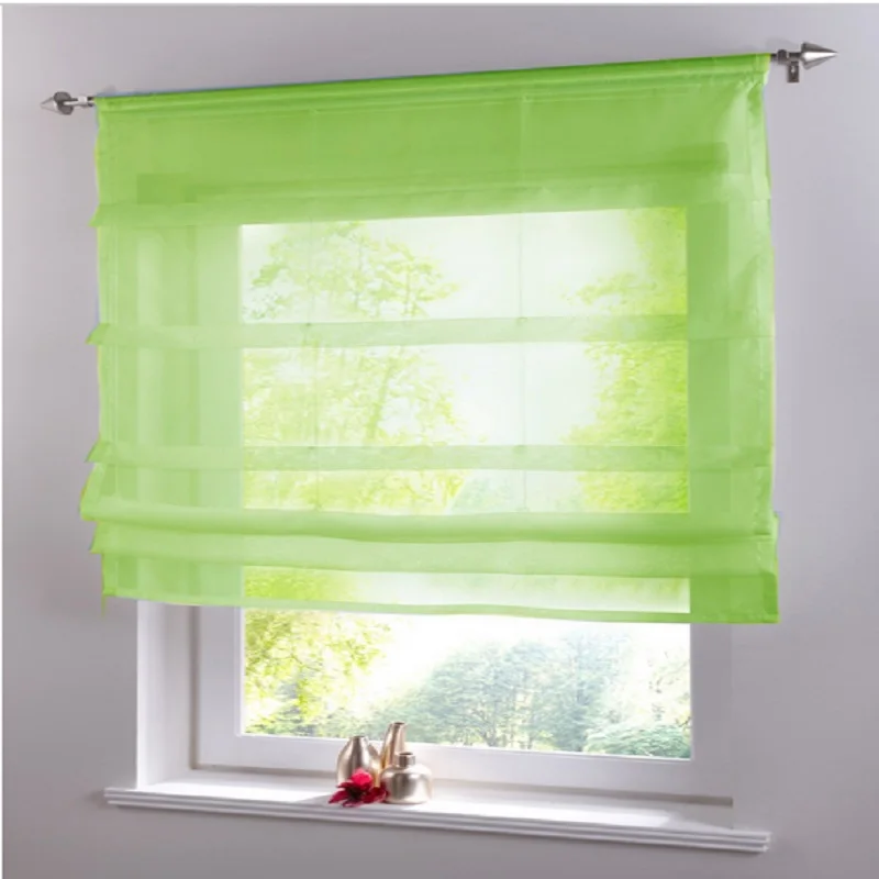 Римские короткие кухонные тюлевые шторы занавески для окон прозрачные