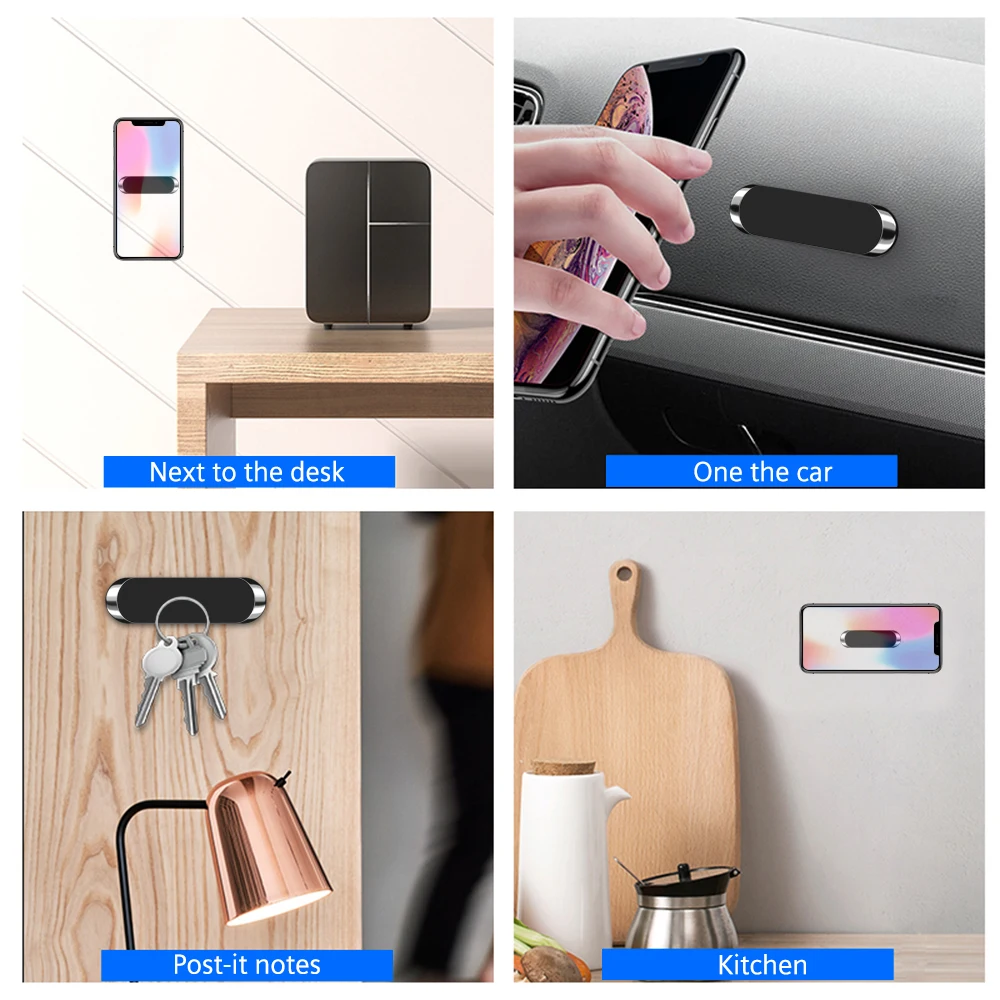 Металлический автомобильный мини-держатель для телефона в форме полосы