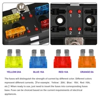 1pcs 4 way fuse box car marine waterproof fuse box block holder with led indicator for 12v24v auto replacement parts