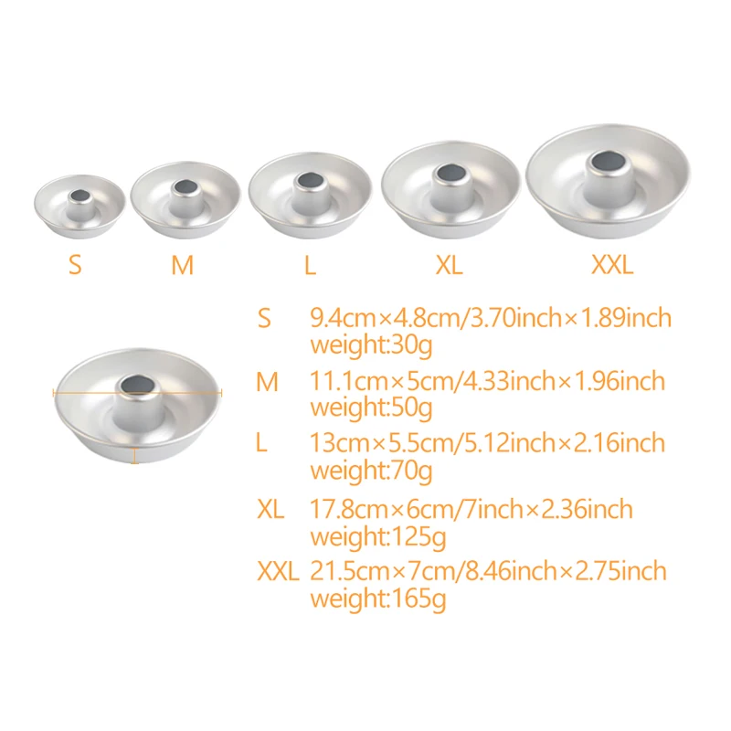 5 размеров антипригарным кольцо олова торта Алюминий саварен Гигантский Пончик