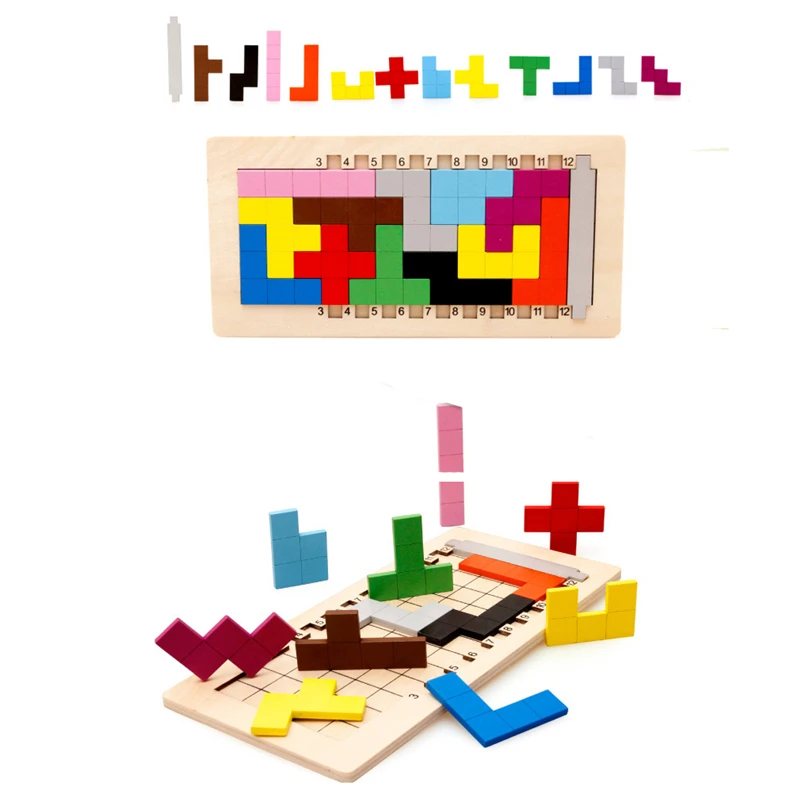 Деревянные головоломки игры Монтессори обучающие игрушки для детей развивающие