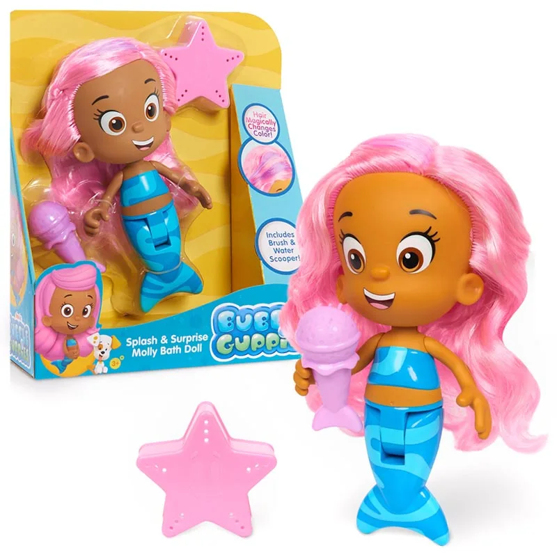 

New Bubble Guppies Molly Bath Doll Figure Toy Set 20cm Cute Kids Baby Bath Toys Dolls Children Girls Christmas Gifts