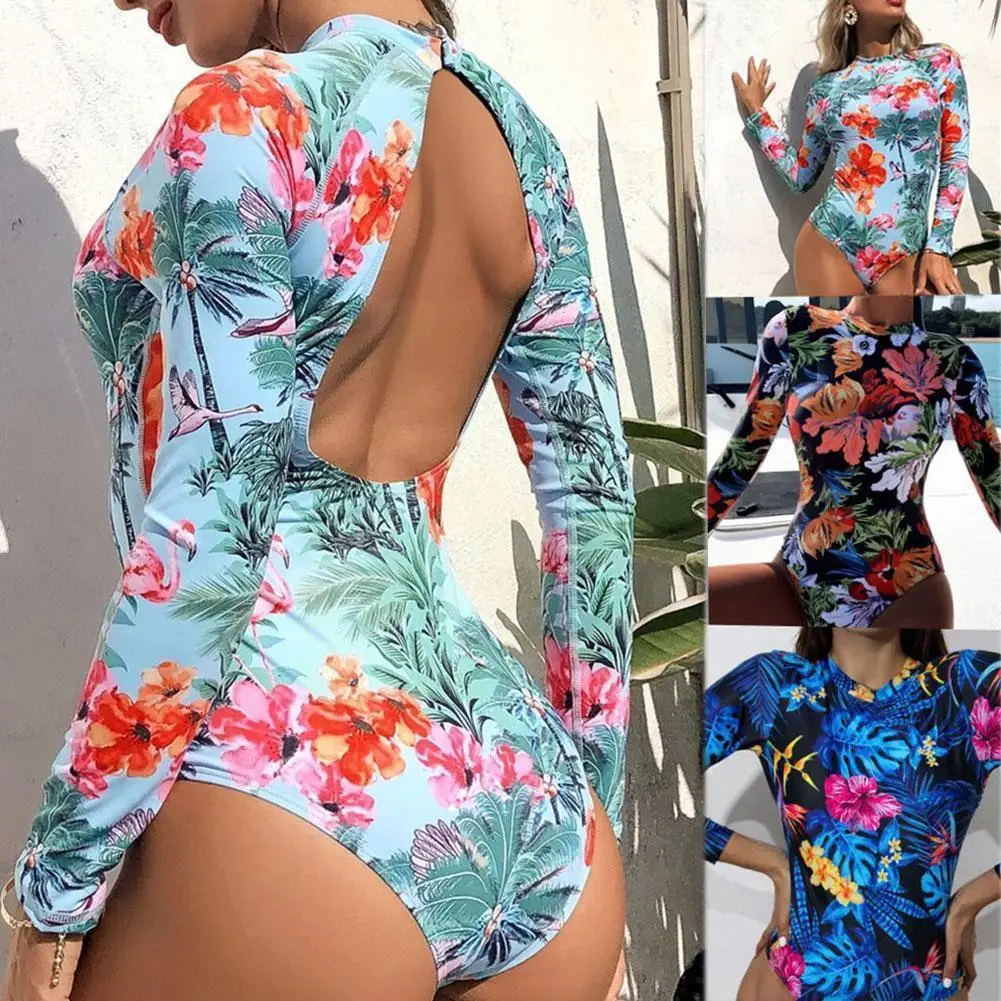 Женский купальник с длинным рукавом одежда для плавания принтом сыпи серфинга