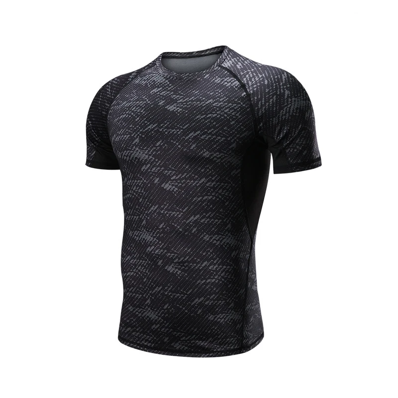 Short sleeve Плюс размер 4XL мужские спортивные костюмы одежда для тренировок дышащий спортивный костюм компрессионные рубашки спортивная одежда для фитнеса спортзала спортивный комплект - Цвет: Short sleeve