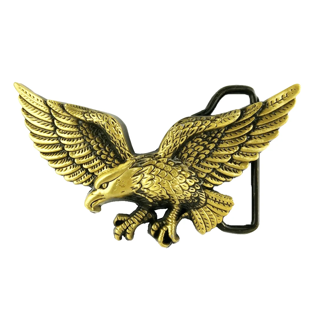 Carved 3D Flying Eagle Pattern Alloy Belt Buckle for Men Cowboy Jean -Bronze |
