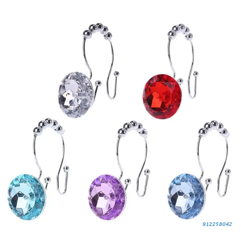 

12pcs/set Shower Curtain Hooks Rings Stainless Steel Rustproof Hangers Home Bathroom Decor
