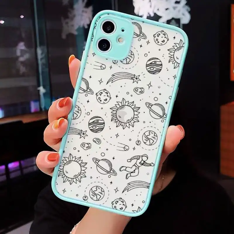 

starry universe paper plane travel mapPhone Case matte transparent For iphone 7 8 11 12 plus mini x xs xr pro max cover