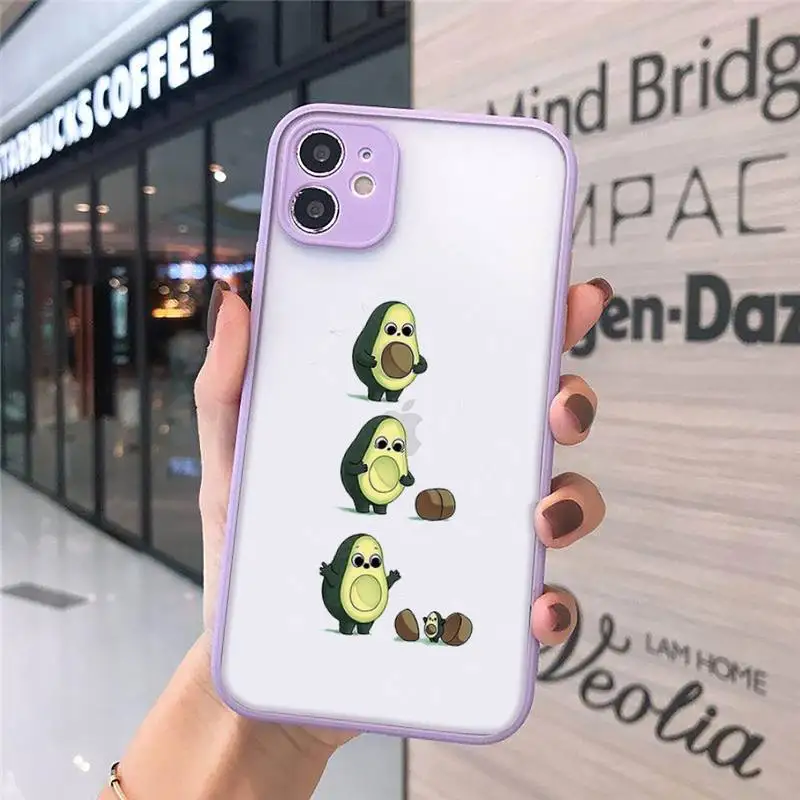 

Green Avocado Phone Case purple matte transparent For iPhone 7 8 x xs xr 11 12 pro plus max mini Clear Funda