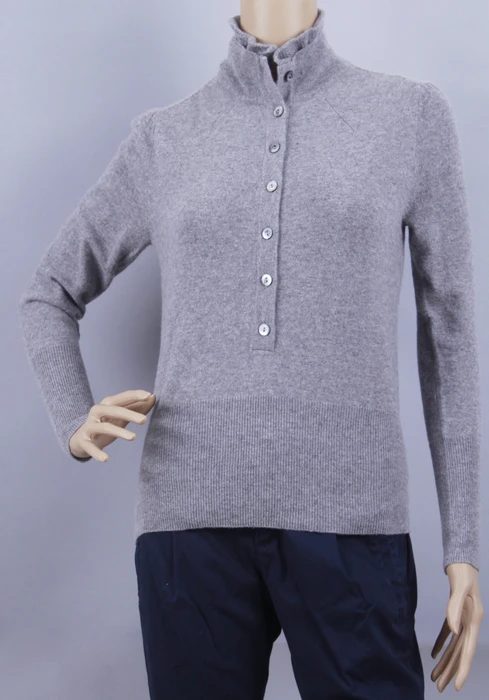 

100% Cashmere Sweater Women Double collars Winter Warm Pullover Gray Orange High Quality Broken Size Stock Clearance Big Sale