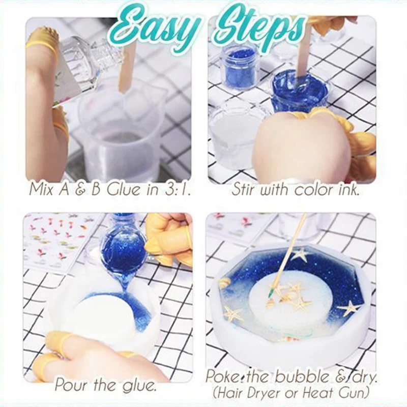 Прозрачный кристально чистый набор клея для эпоксидной смолы A B ювелирных