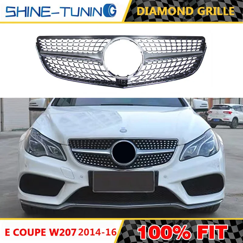 Бриллиантовая решетка Передняя для E класса W207 coupe Sport передний бампер ABS гриль E200