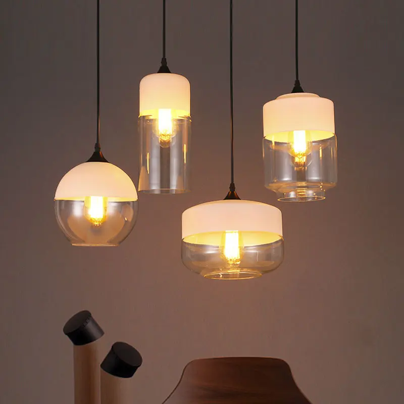 Стеклянный подвесной светильник винтажные кухонные подвесные лампы для